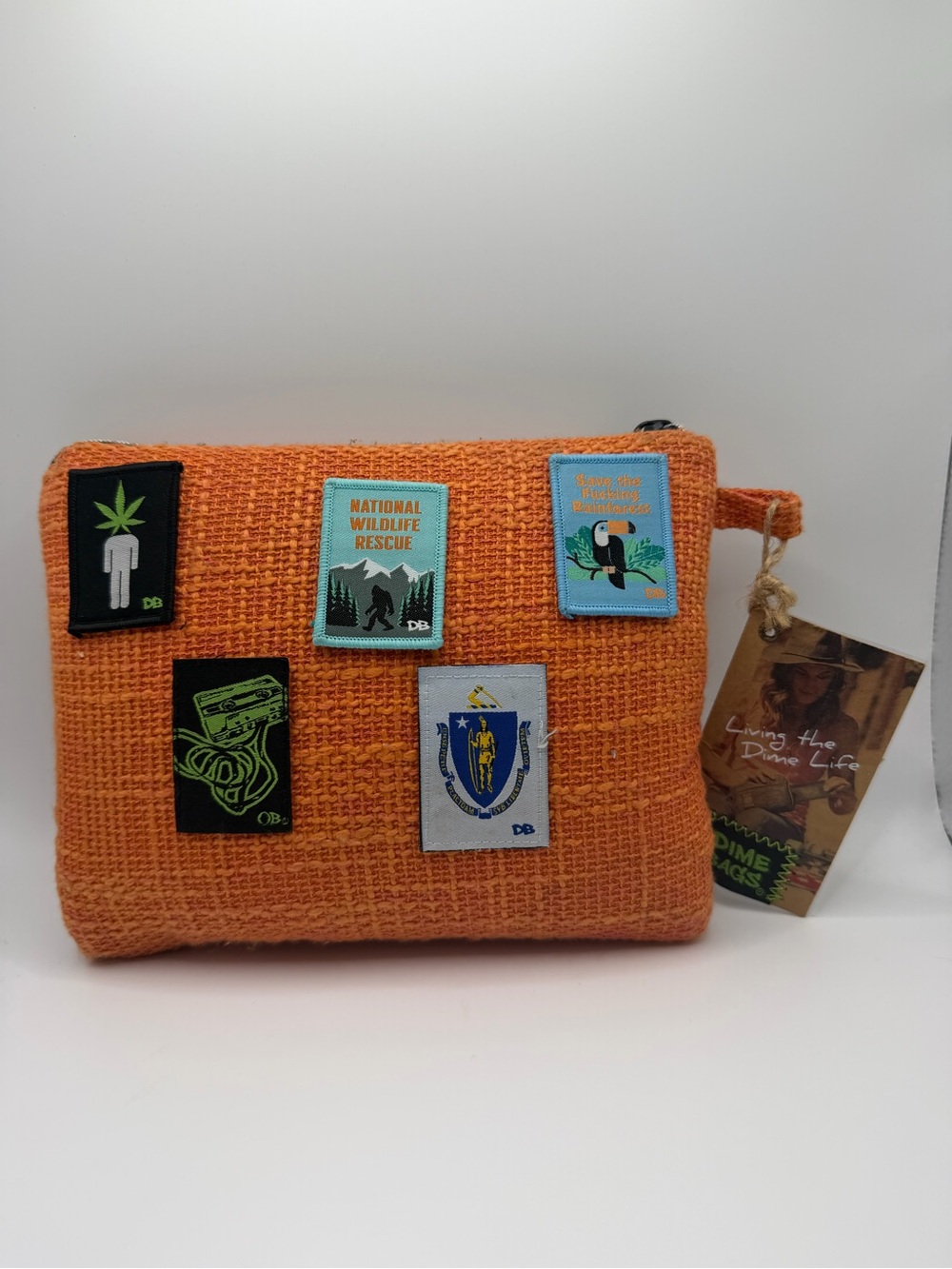 Orange Patch-Accent Men's Toiletry Bag by DB